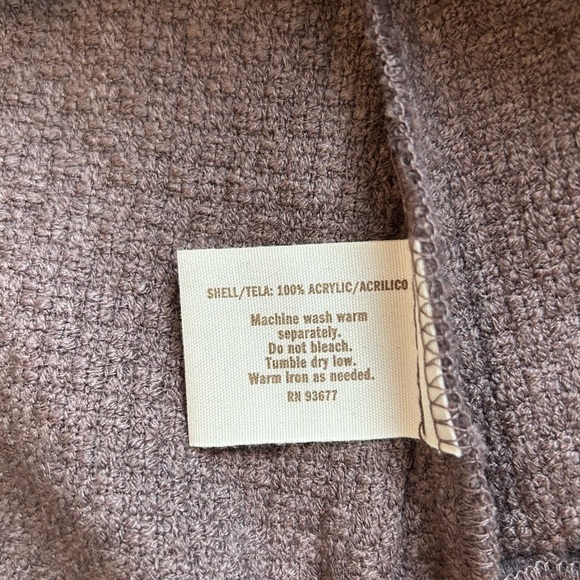 Decree Ruffle Front Waffle Weave Taupe Button Coat, size L - Picture 9 of 10